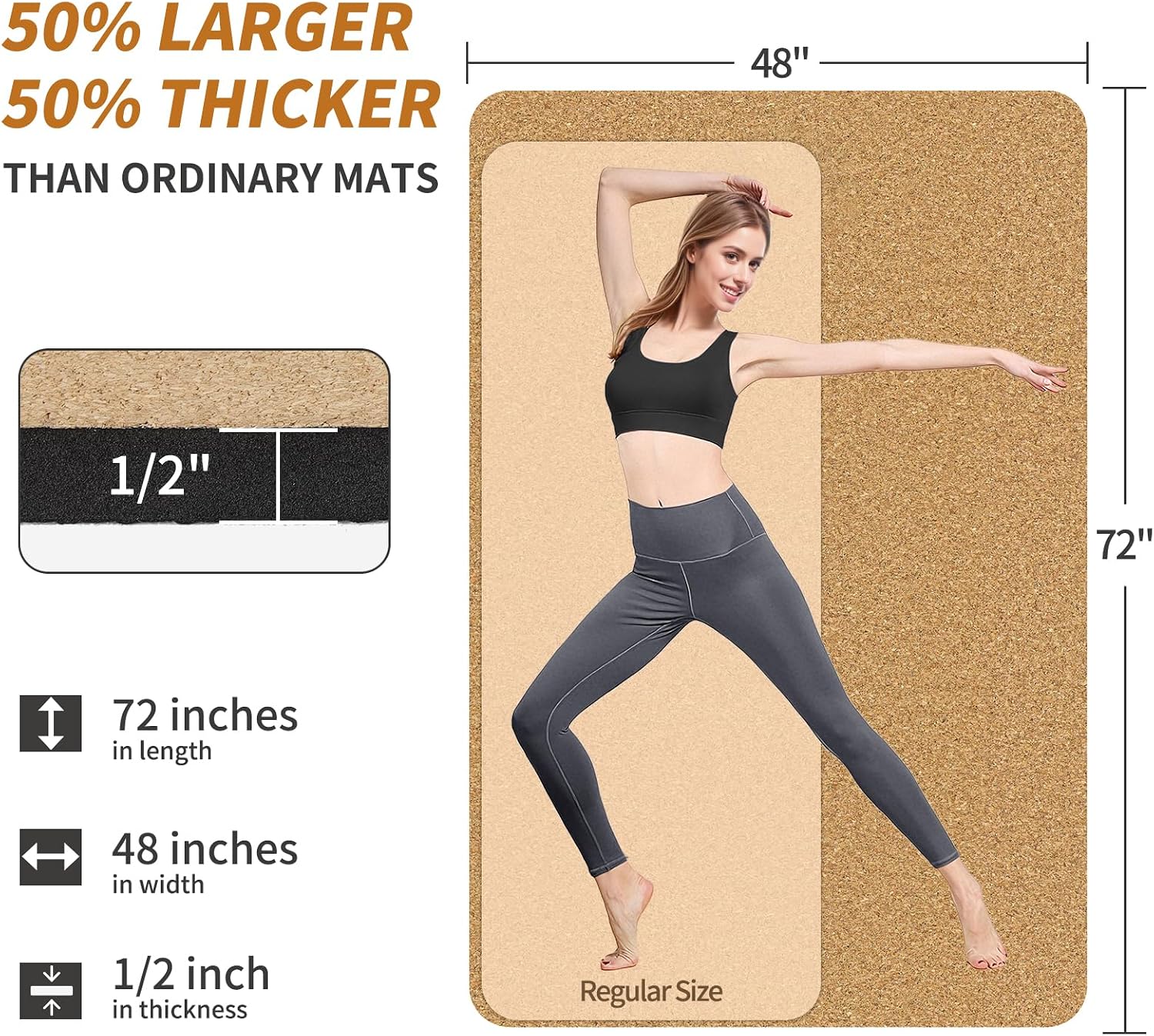Extra Large Natural Cork Yoga  - Pilates Yoga Or review and price