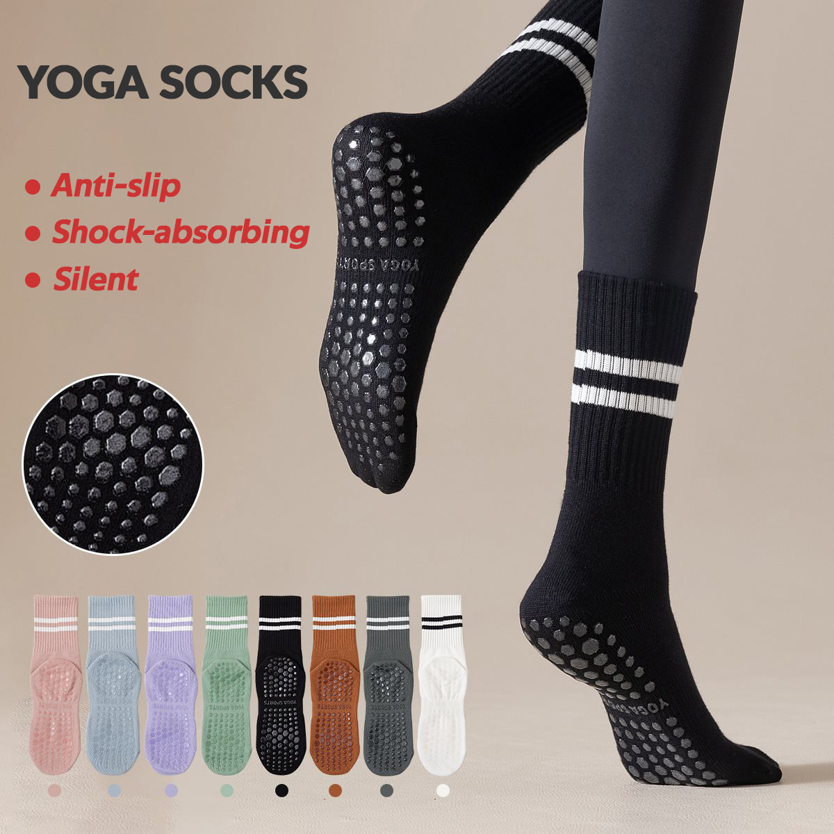 3 Pairs Long Yoga Socks with G - Pilates Yoga Barre review and price