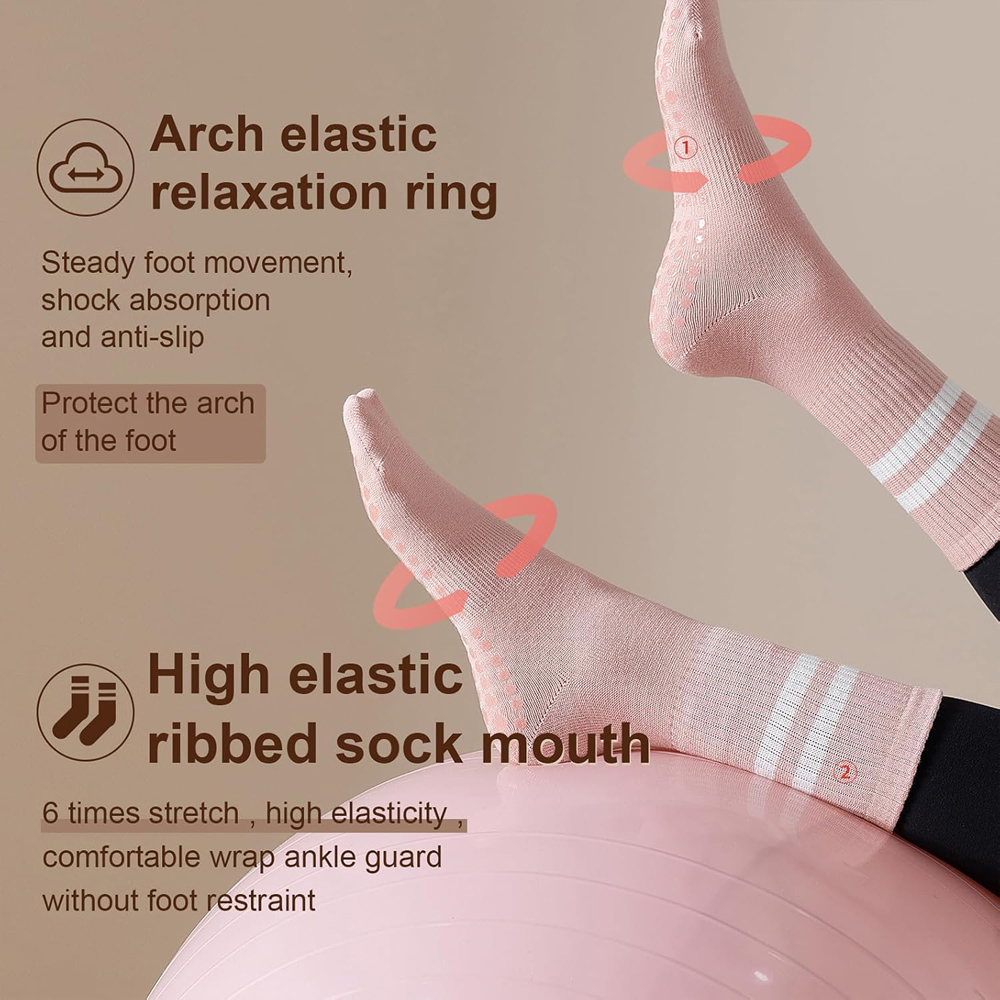 Yoga Pilates Socks with Grips  - Pilates Yoga Barre review and price