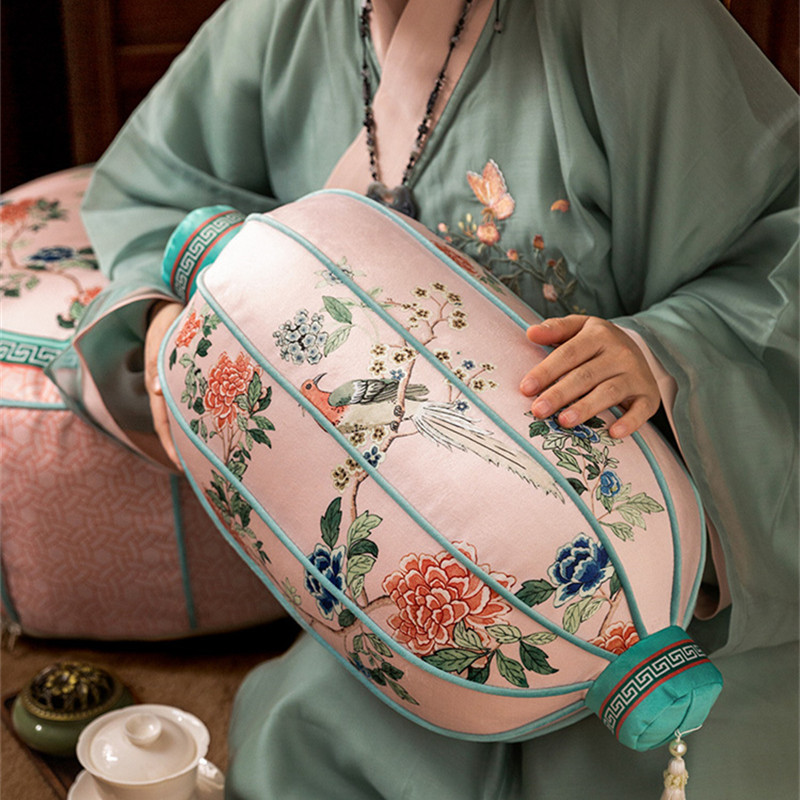 Lantern Pillow New Chinese Flo - Bolster Cushion Round review and price