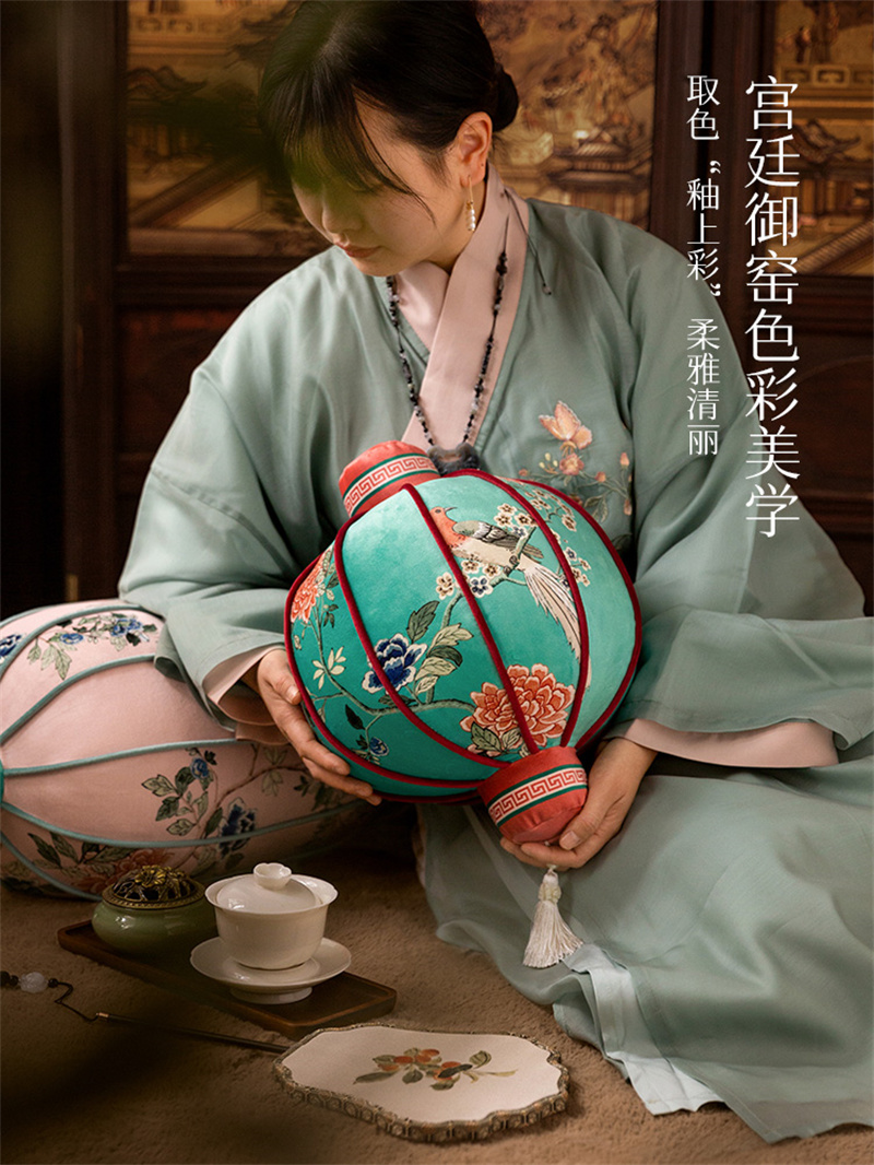 Lantern Pillow New Chinese Flo - Bolster Cushion Round review and price