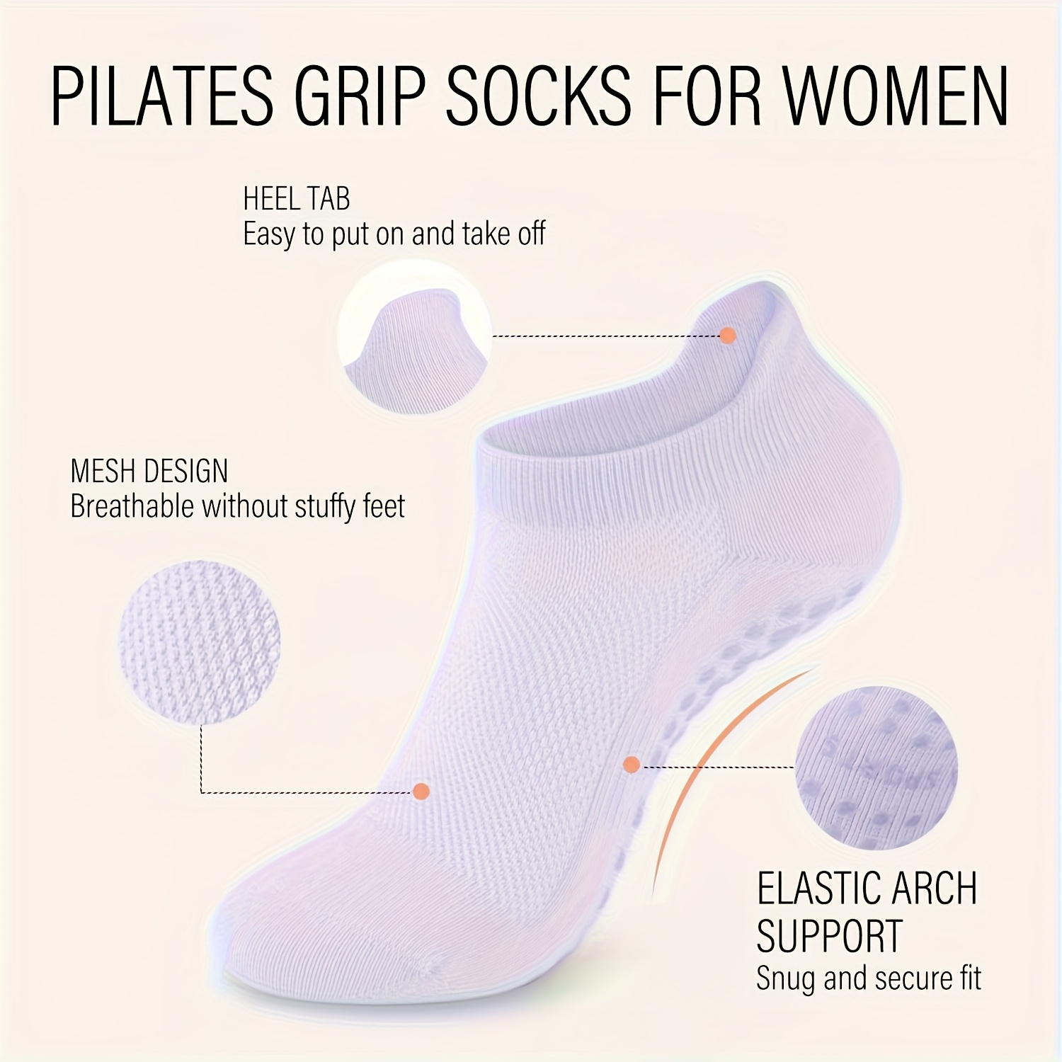 1 Pairs Grip Pilates Socks for - Pilates Yoga Barre review and price
