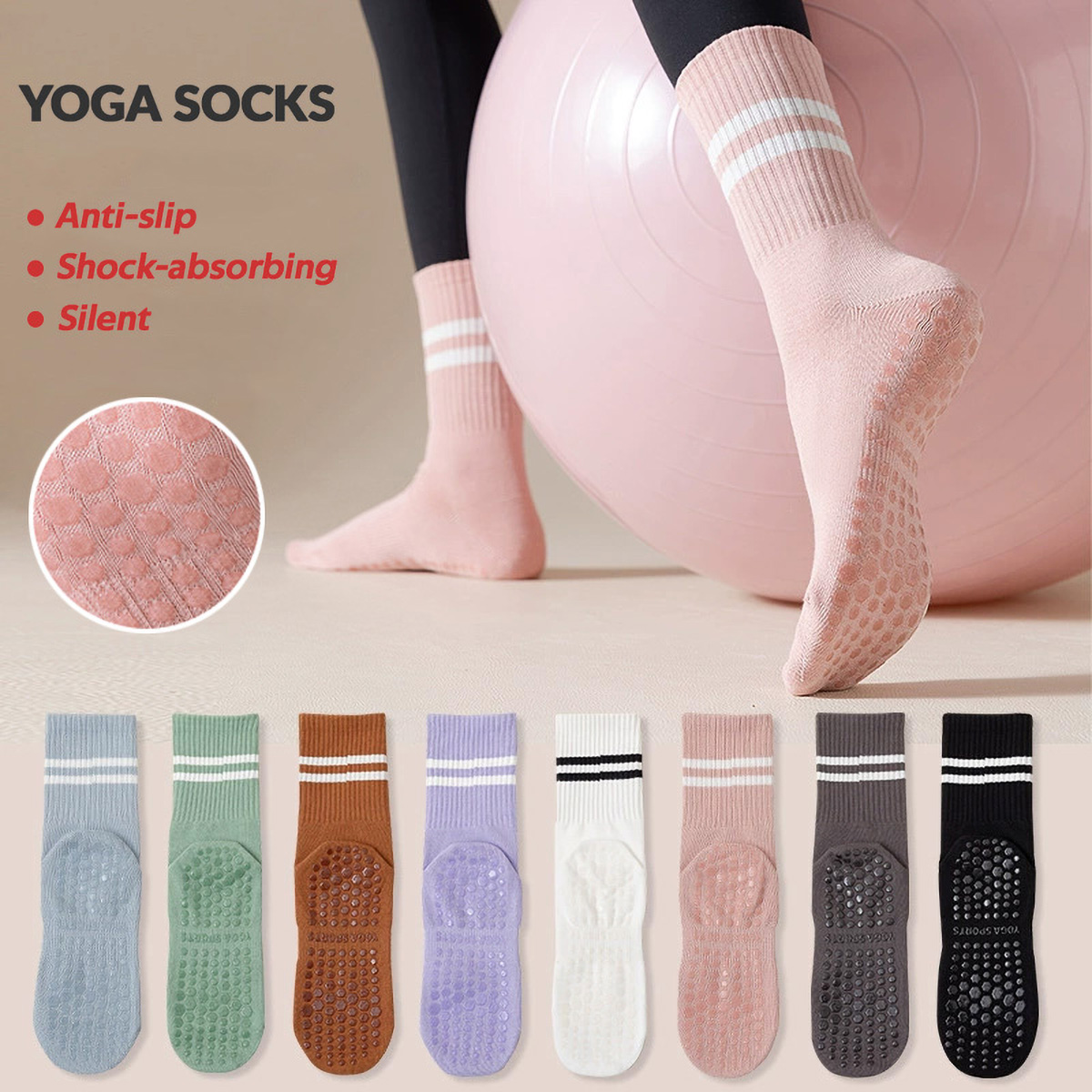 3 Pairs Long Yoga Socks with G - Pilates Yoga Barre review and price