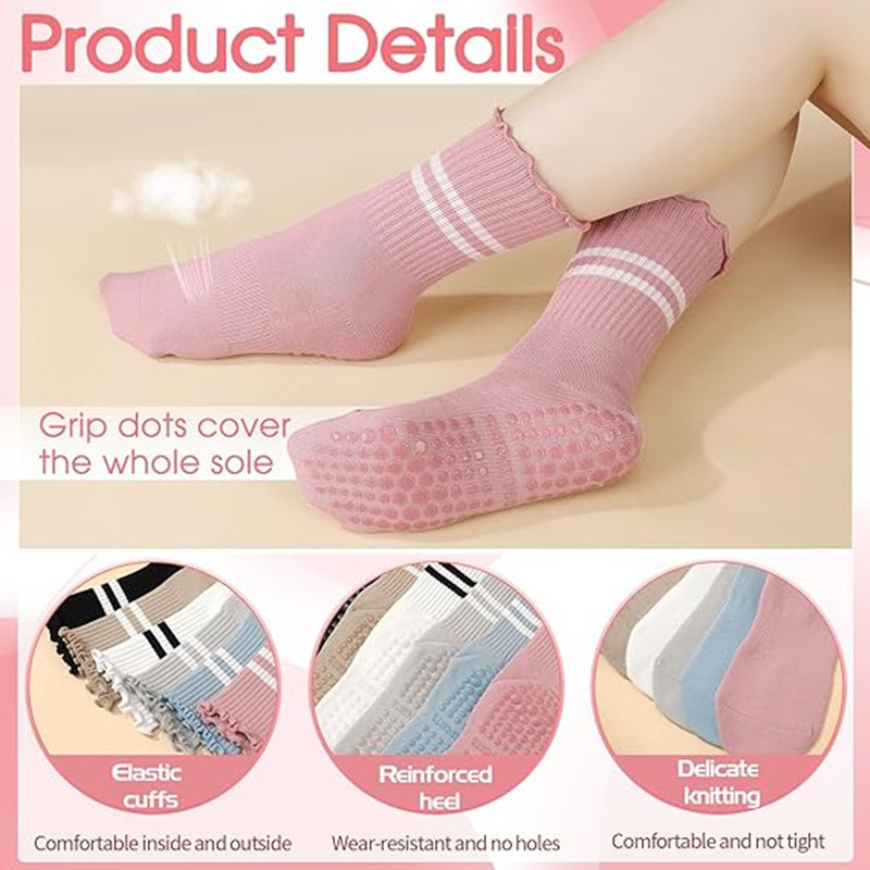 1 Pairs Stripe Ruffle Pilates  - Pilates Yoga Barre review and price